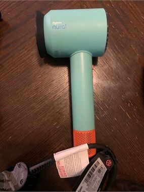 Dyson nural Hair Dryer in Aqua with Orange Accent